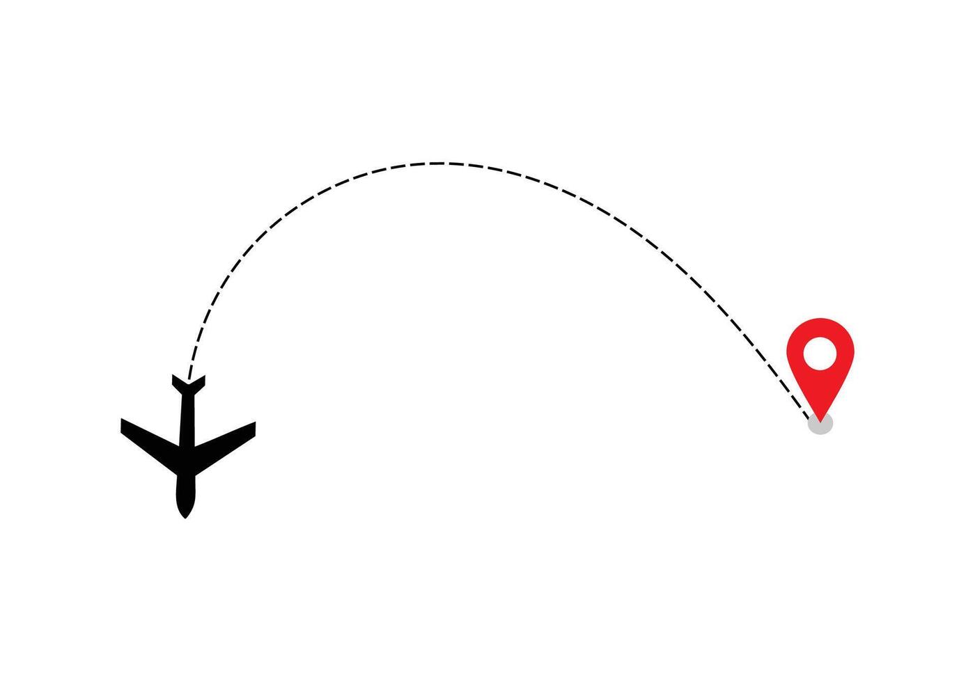 Airplane dotted route line the way airplane. Flying with a dashed line from the starting point and along the path. illustration vector