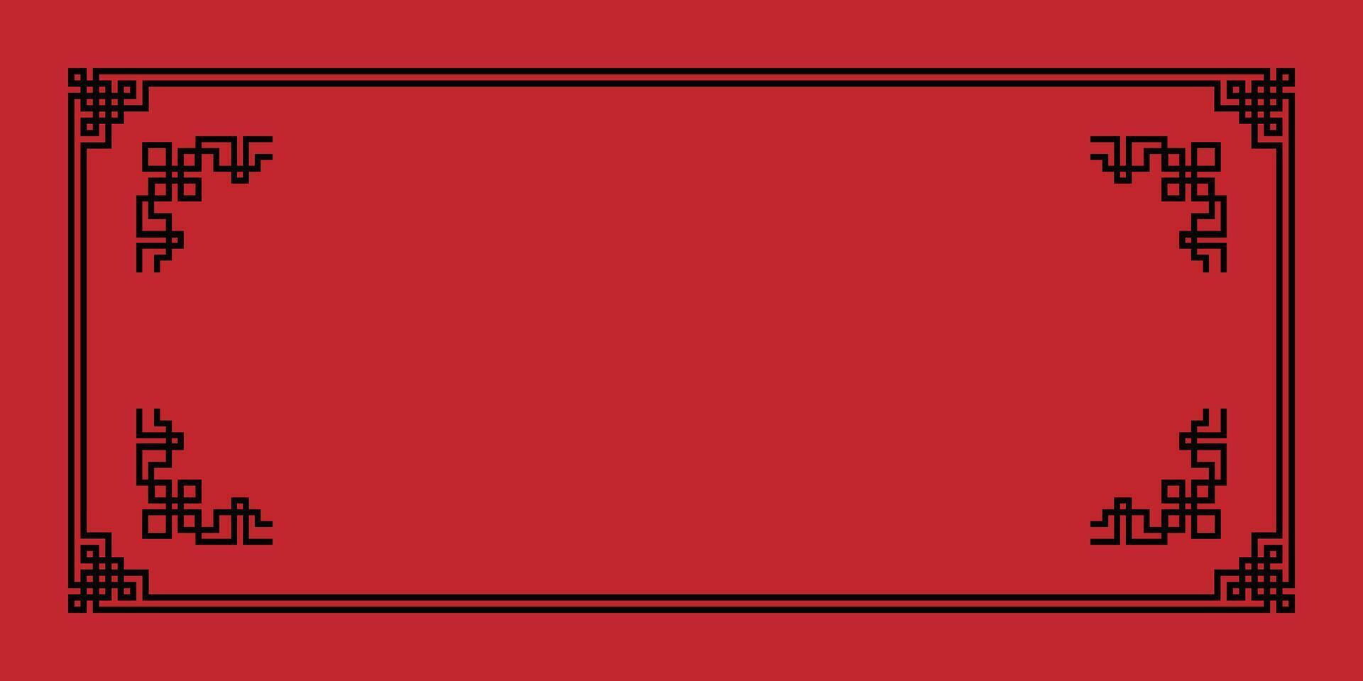 Chinese tradition background with black border, Tradition Chinese border frame vector