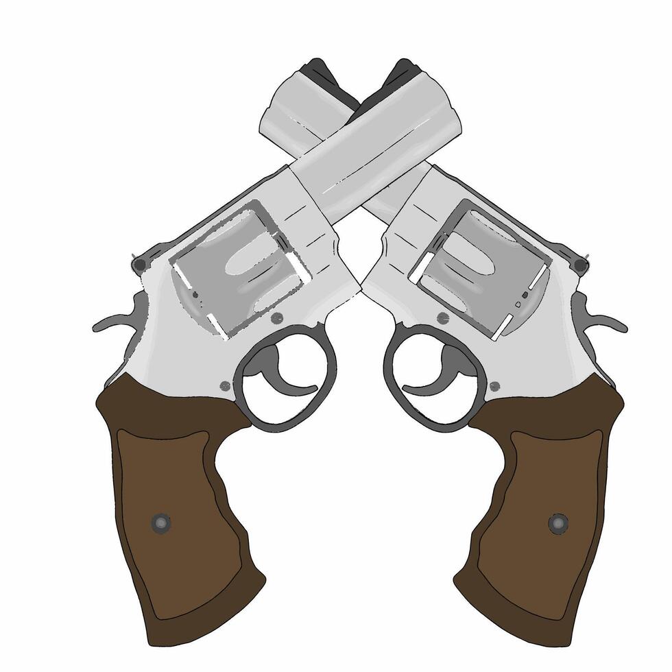 modern revolver gun vector