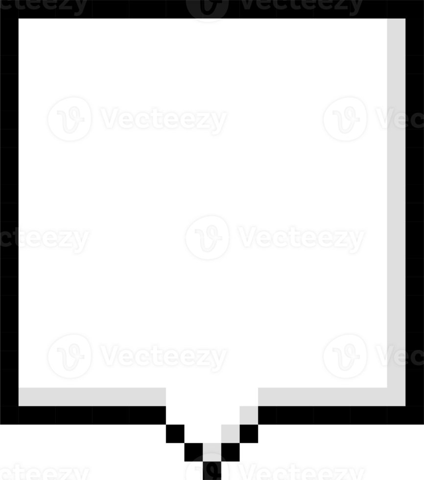 8bit retro game pixel speech bubble balloon icon sticker memo keyword planner text box banner png