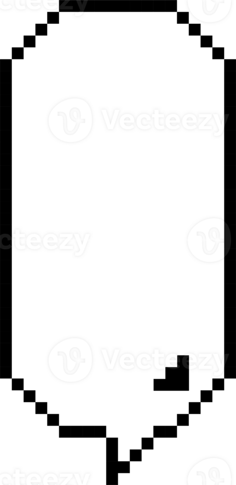 8bit retro game pixel speech bubble balloon icon sticker memo keyword planner text box banner png