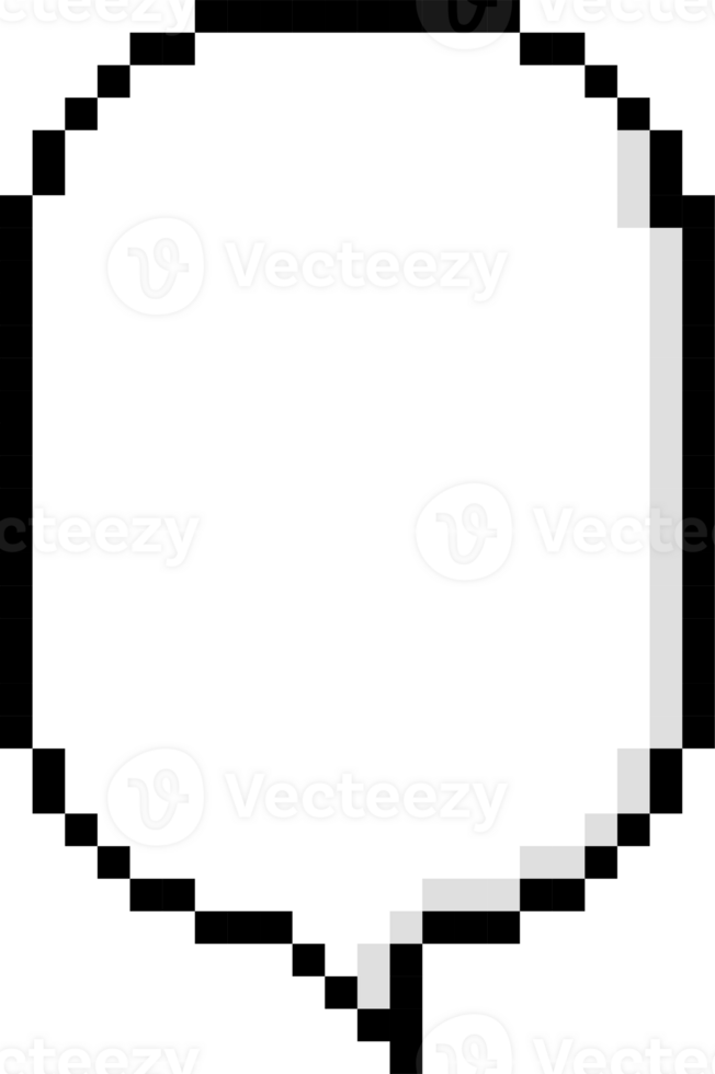8bit retro game pixel speech bubble balloon icon sticker memo keyword planner text box banner png