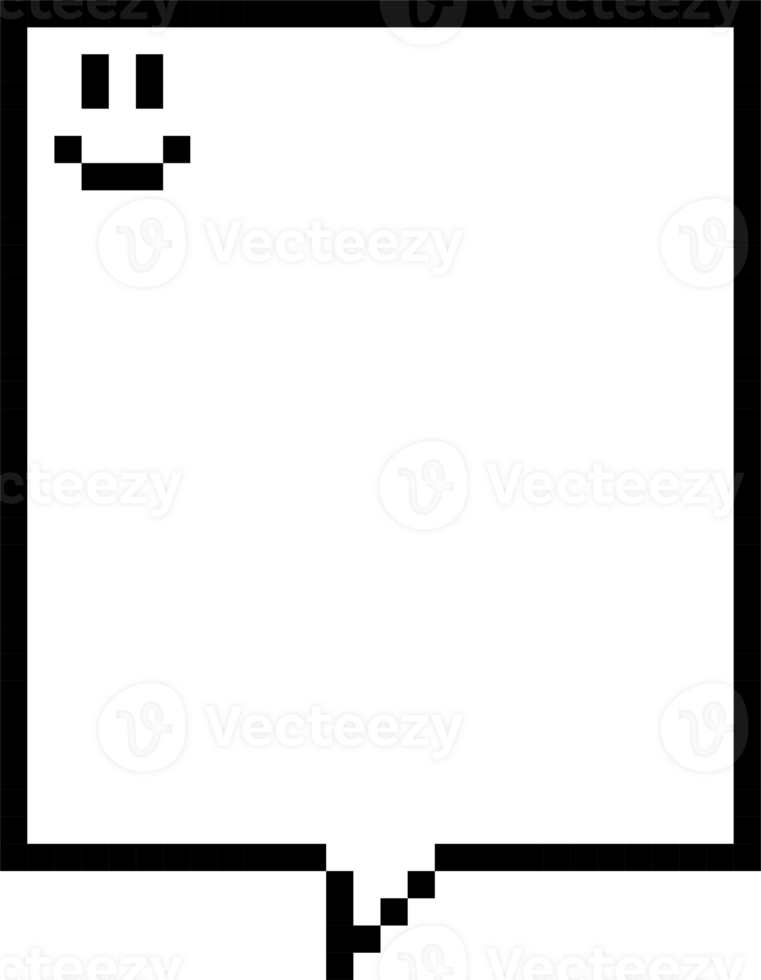 8bit retro game pixel smile speech bubble balloon icon sticker memo keyword planner text box banner png