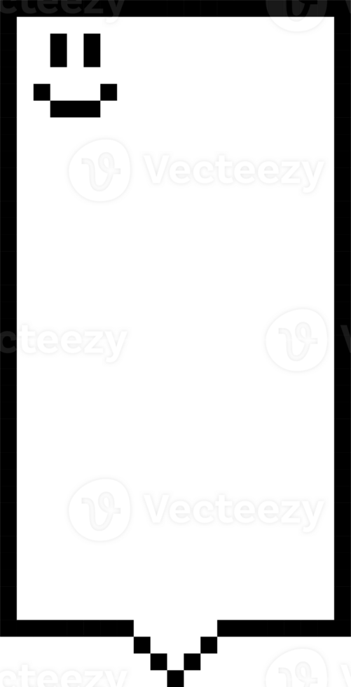 8bit retro game pixel speech bubble balloon icon sticker memo keyword planner text box banner png