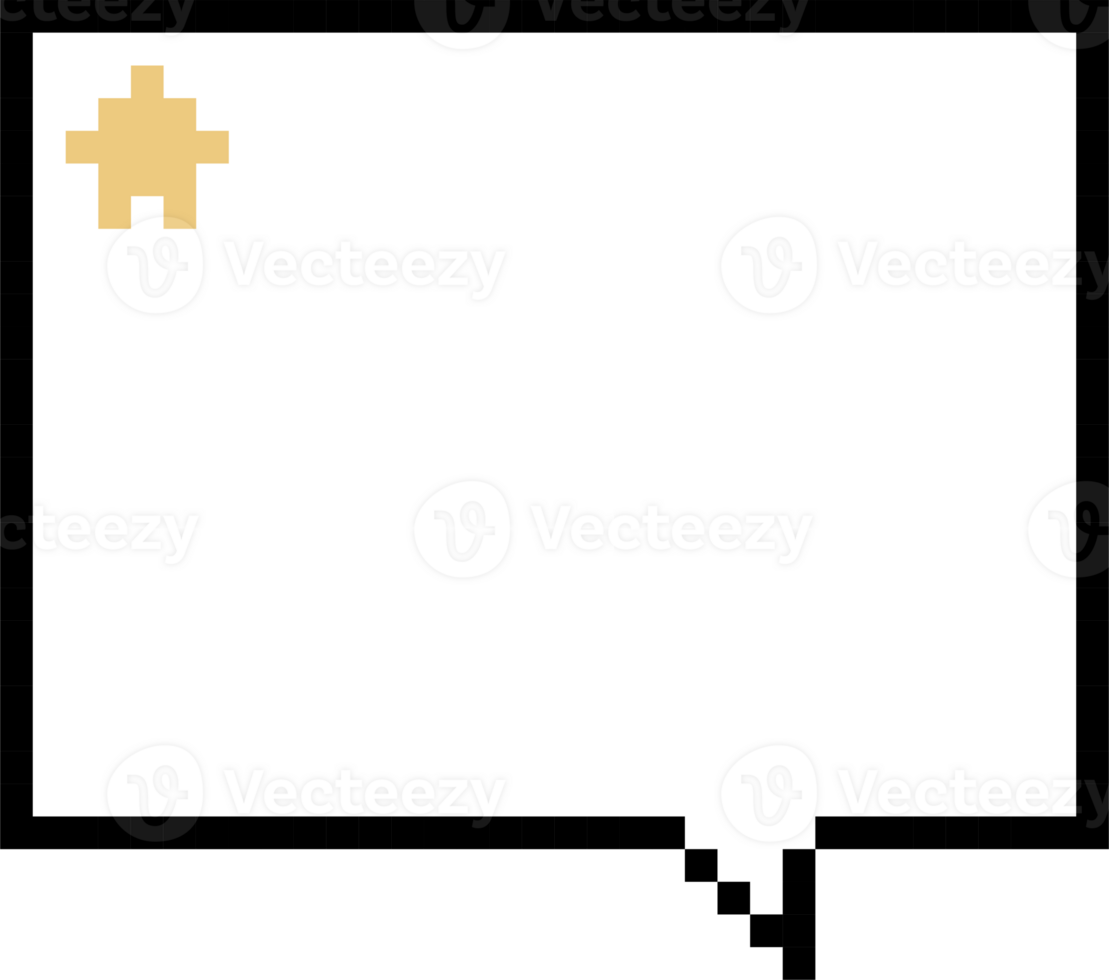8bit retro game pixel speech bubble balloon icon sticker memo keyword planner text box banner png