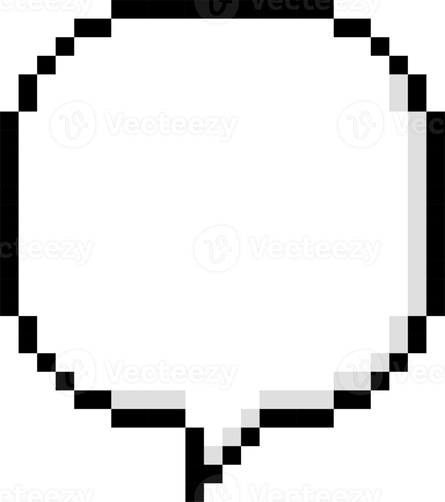 8bit retro game pixel speech bubble balloon icon sticker memo keyword planner text box banner png