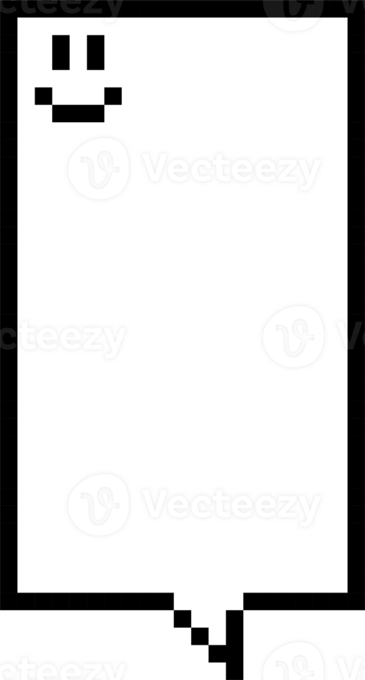 8bit retro game pixel smile speech bubble balloon icon sticker memo keyword planner text box banner png