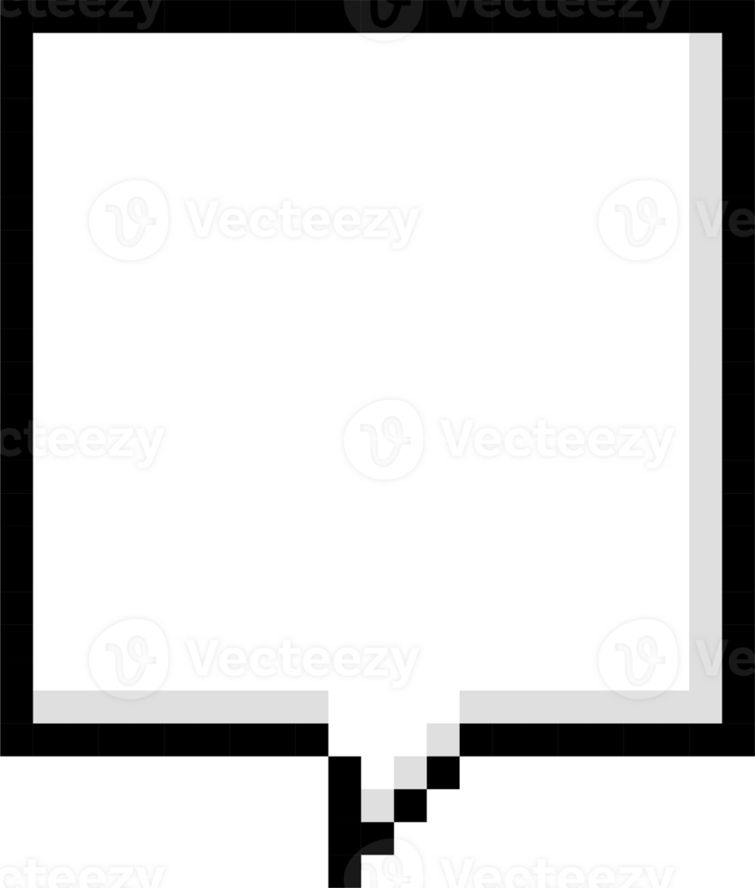 8bit retro game pixel speech bubble balloon icon sticker memo keyword planner text box banner png