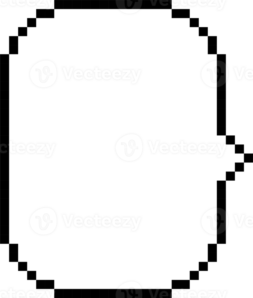 8bit retro game pixel speech bubble balloon icon sticker memo keyword planner text box banner png