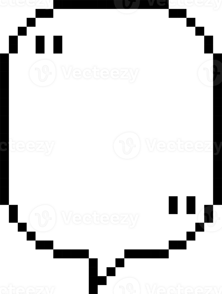 8bit retro game pixel speech bubble balloon icon sticker memo keyword planner text box banner png