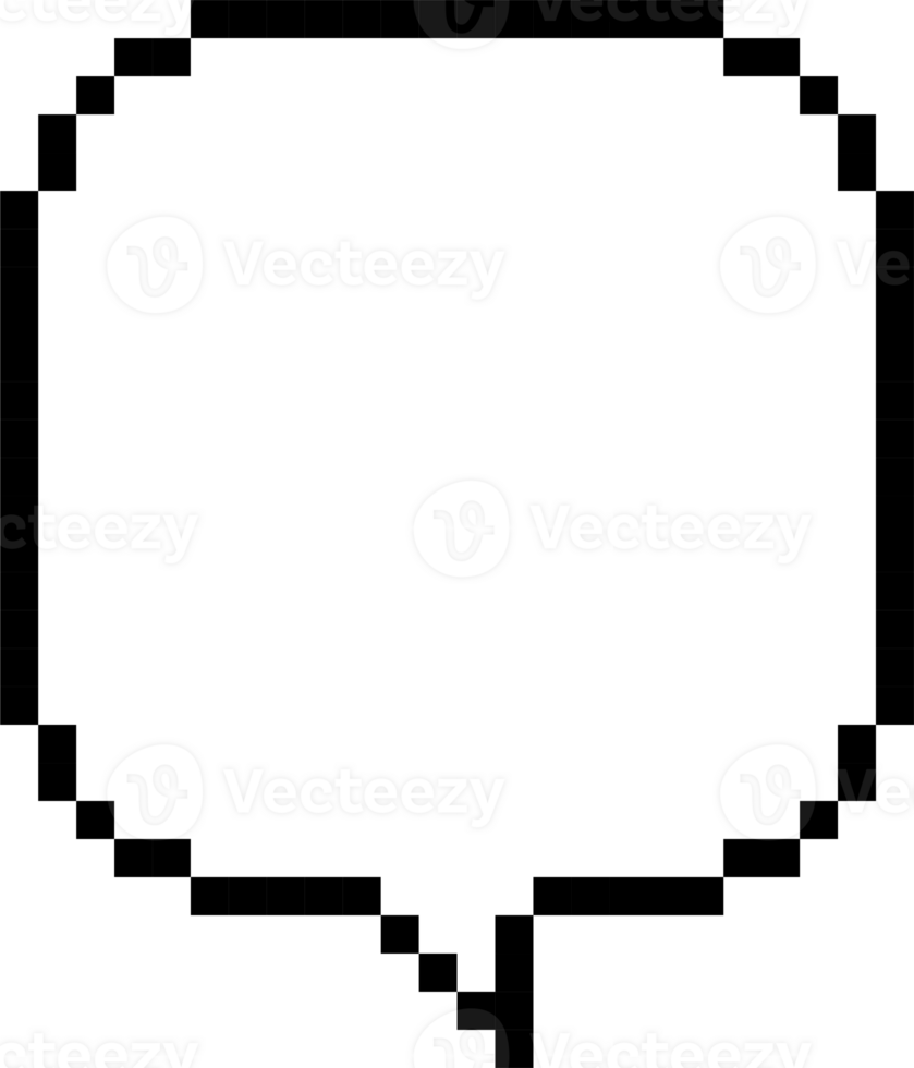 8bit retro game pixel speech bubble balloon icon sticker memo keyword planner text box banner png