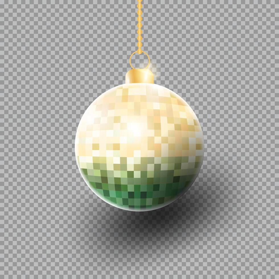 Realistic pixel-style 3D Christmas Ball for christmas ornament vector
