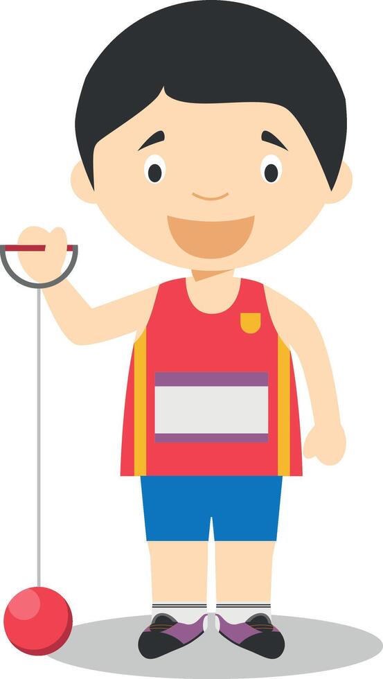 Sports cartoon illustrations. Hammer Throw vector