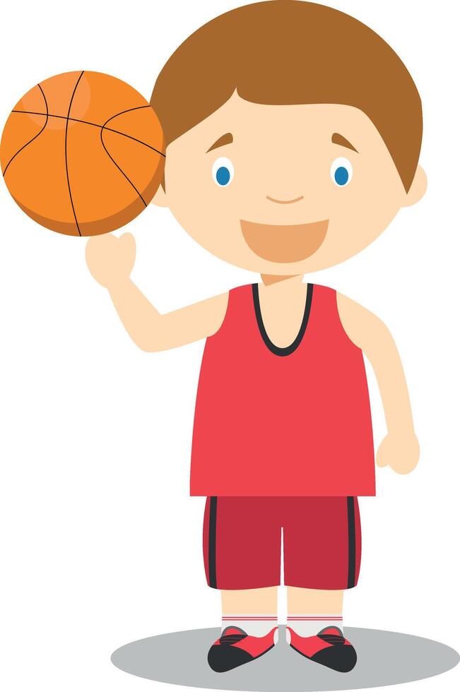 Sports cartoon illustrations. Basketball vector