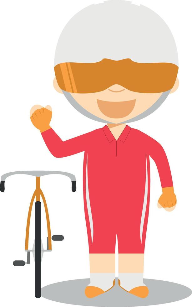 Sports cartoon illustrations. Track Cycling vector