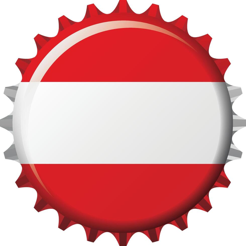 National flag of Austria on a bottle cap. Illustration vector