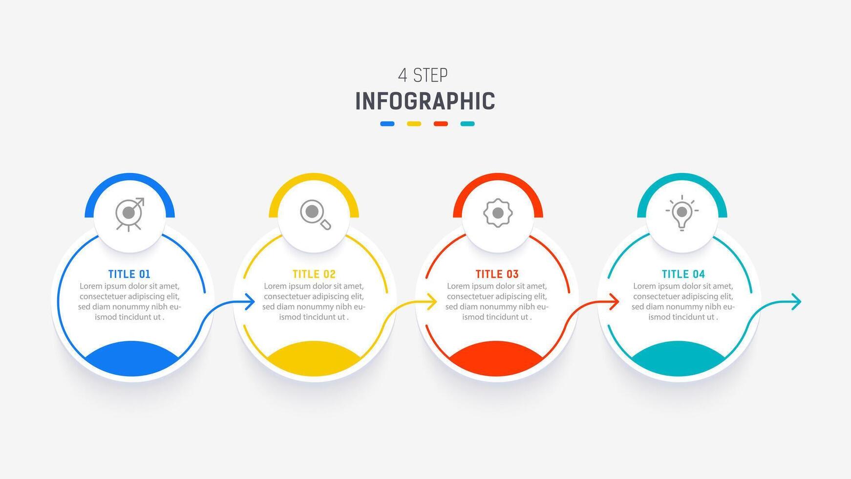 Four Step Infographic element design template for presentation. process diagram and presentations step, workflow layout, banner, flow chart, info graphic illustration. vector