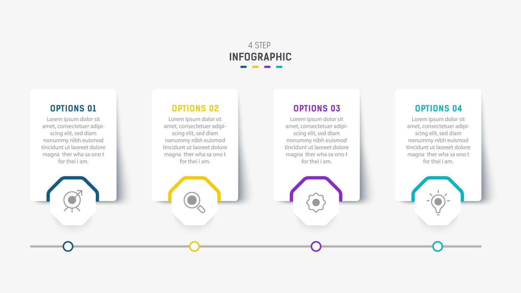 Four Step Infographic element design template for presentation. process diagram and presentations step, workflow layout, banner, flow chart, info graphic illustration. vector