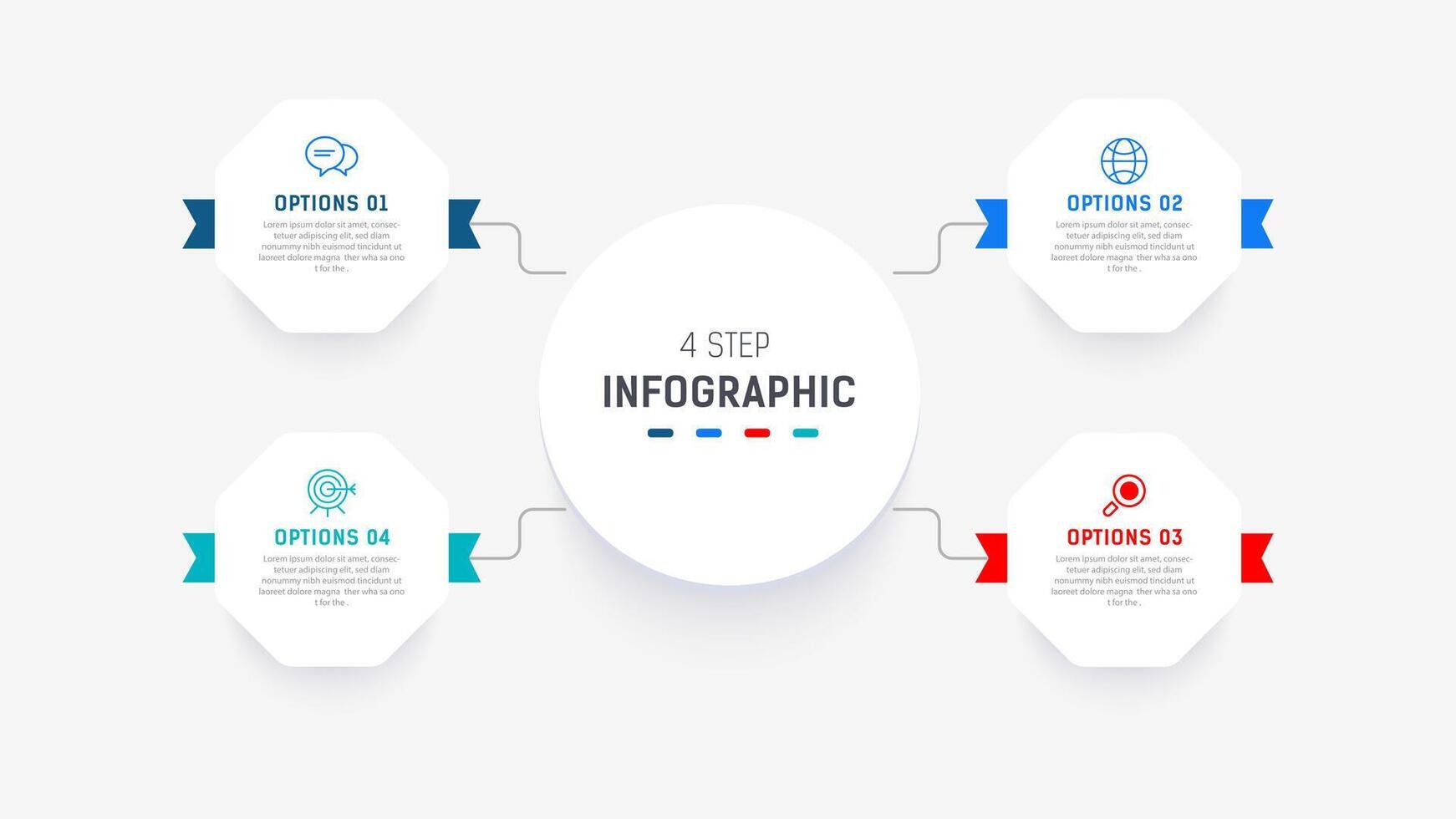 Four Step Infographic element design template for presentation. process diagram and presentations step, workflow layout, banner, flow chart, info graphic illustration. vector