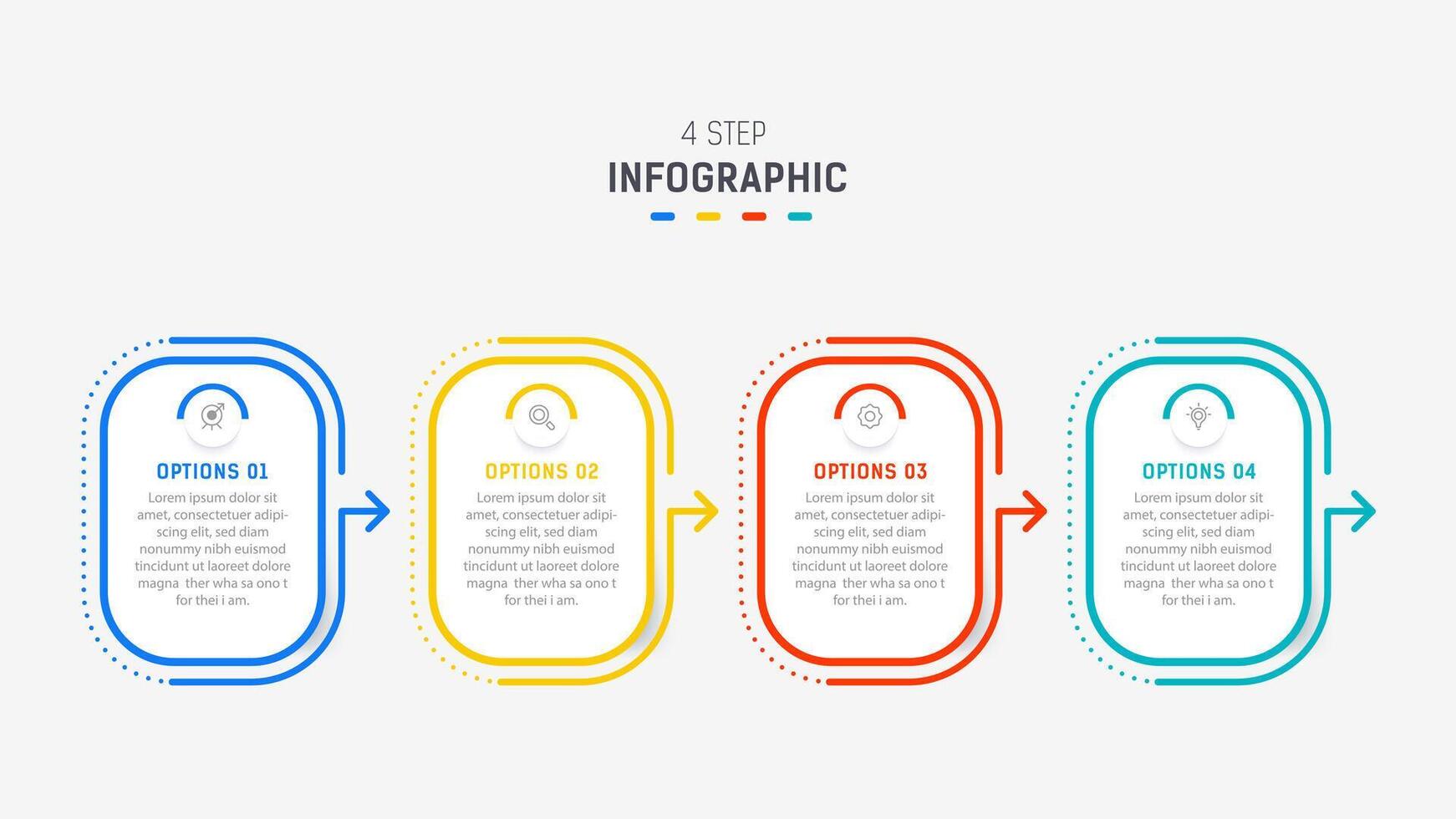 Four Step Infographic element design template for presentation. process diagram and presentations step, workflow layout, banner, flow chart, info graphic illustration. vector
