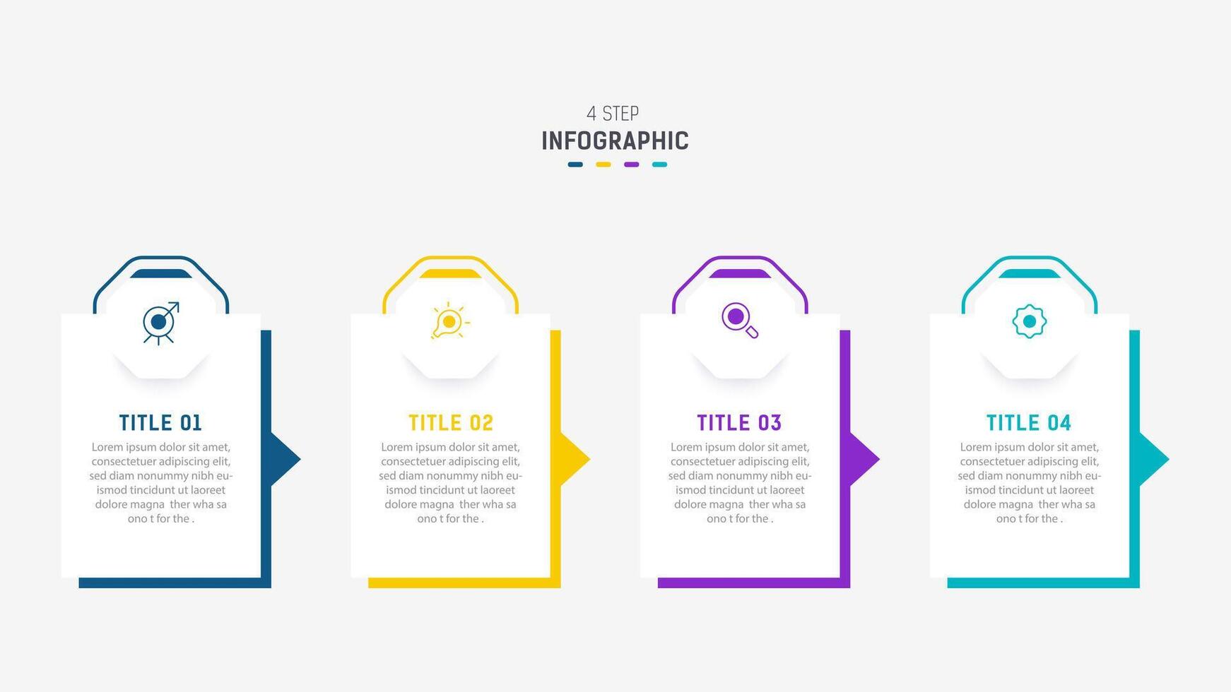 Four Step Infographic element design template for presentation. process diagram and presentations step, workflow layout, banner, flow chart, info graphic illustration. vector