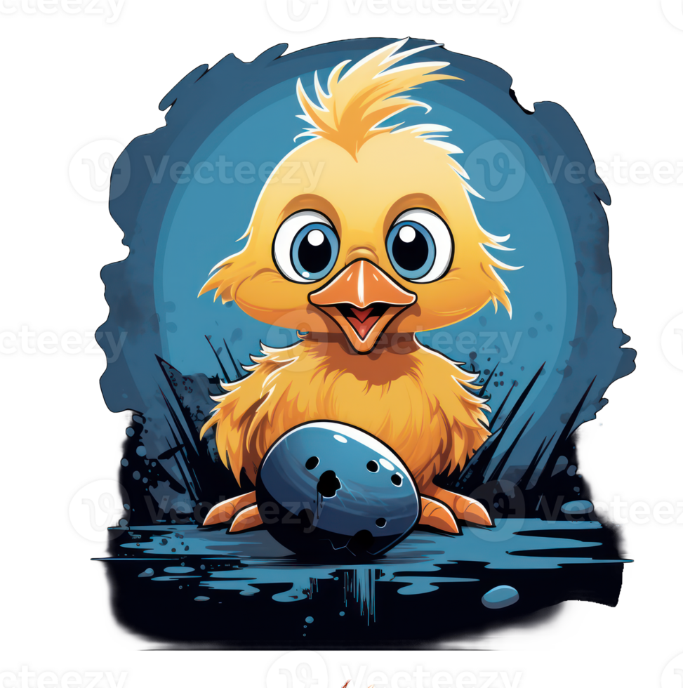 Cute cartoony Monster Hen with Easter Eggs png