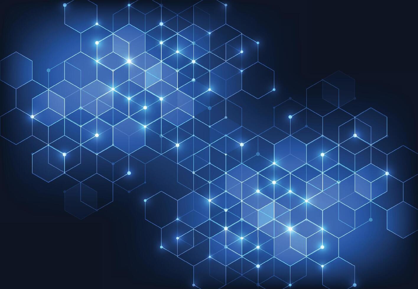 Abstract science template. Technology lines and dots connection background. Wallpaper or banner with a DNA molecules vector