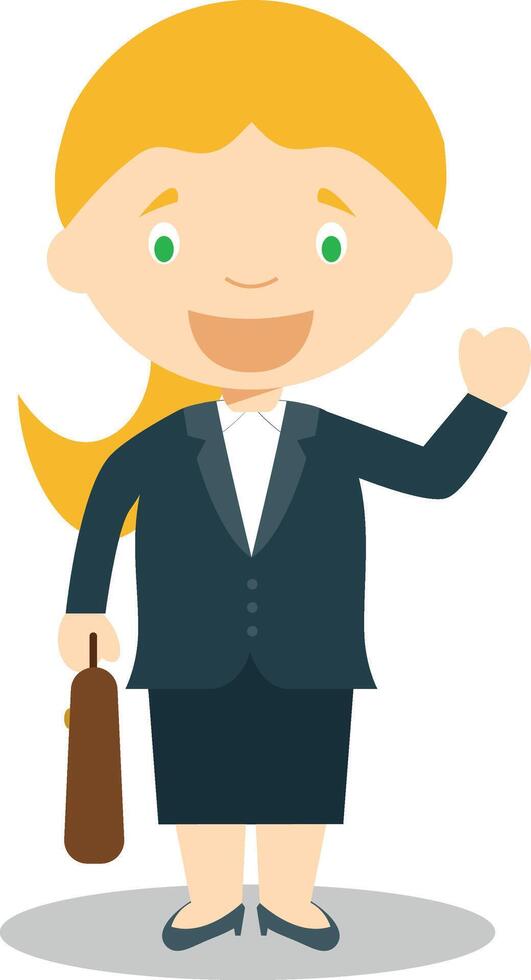 Cute cartoon illustration of a businesswoman. Women Professions Series vector