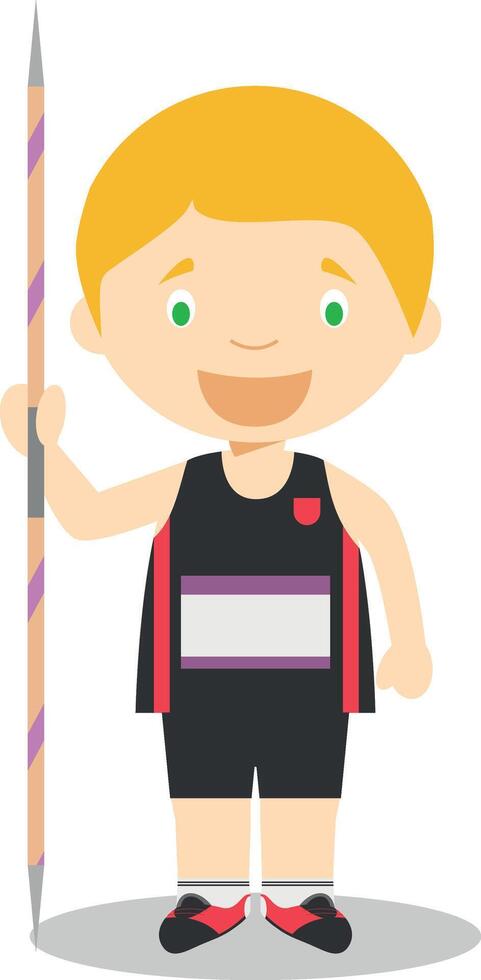 Sports cartoon illustrations. Javelin Throw vector