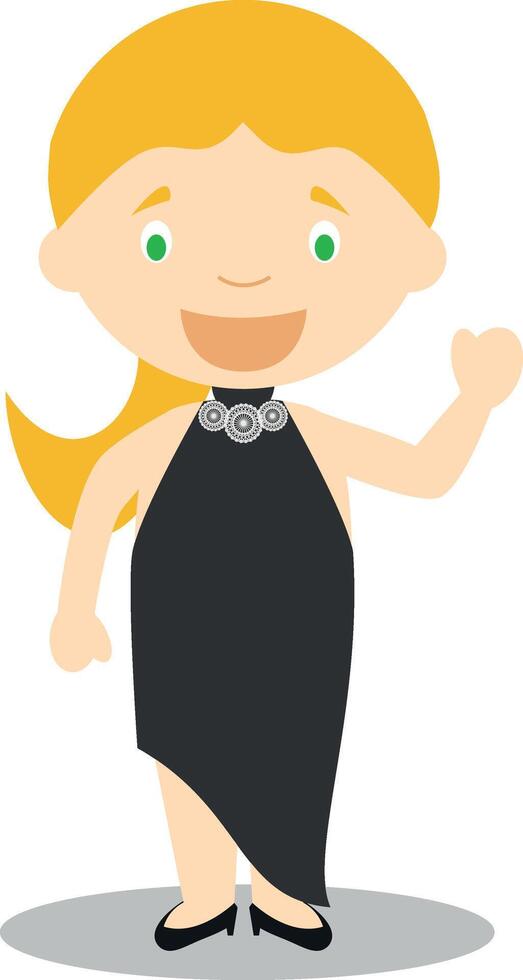 Cute cartoon illustration of a model. Women Professions Series vector