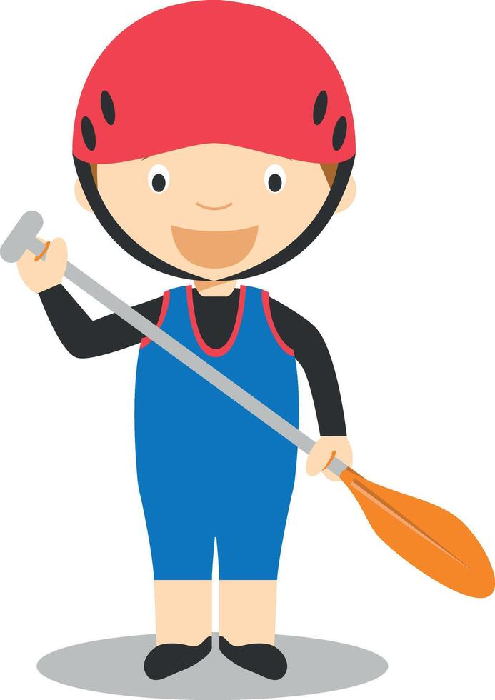 Sports cartoon illustrations. Canoe Slalom vector