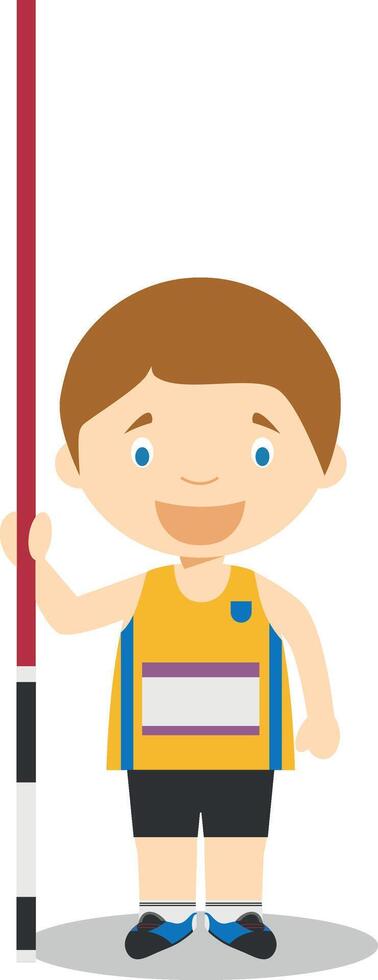 Sports cartoon illustrations. Pole Vault vector