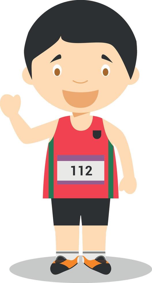 Sports cartoon illustrations. Athletics vector