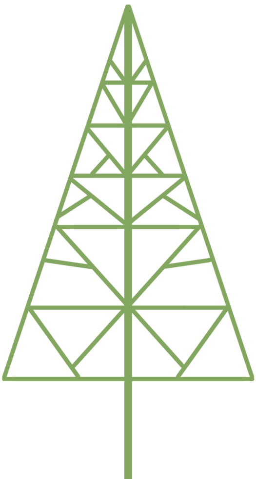 Christmas tree plant simple digital cartoon line icon artwork Element illustration png