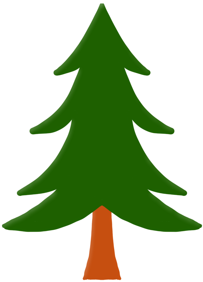 Christmas Tree plant simple digital cartoon line icon artwork Element illustration png