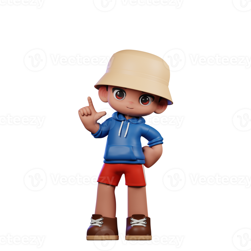 3d Small Figure of a Boy in a Blue Shirt and Red Shorts Standing Pose png