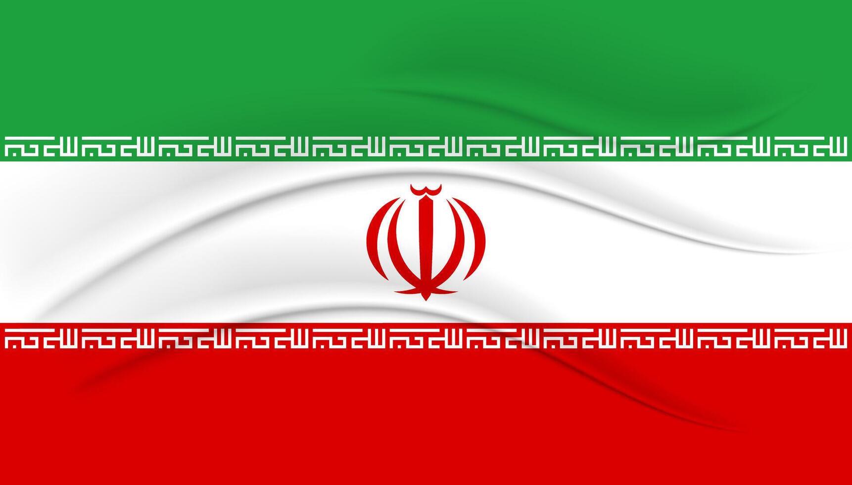 Iranian flag with silk effect. Iran Independence Day. Banner, poster, 3d illustration. vector