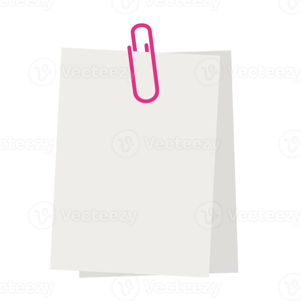 Paperclip holding a blank paper sheet png