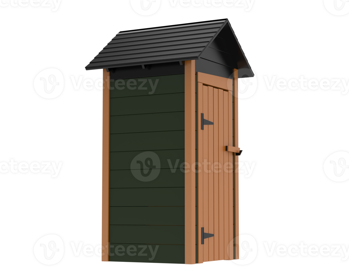 Outhouse isolated on background. 3d rendering - illustration png