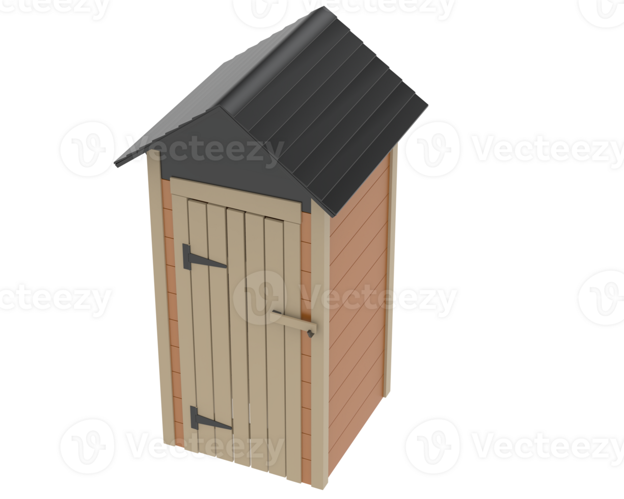 Outhouse isolated on background. 3d rendering - illustration png
