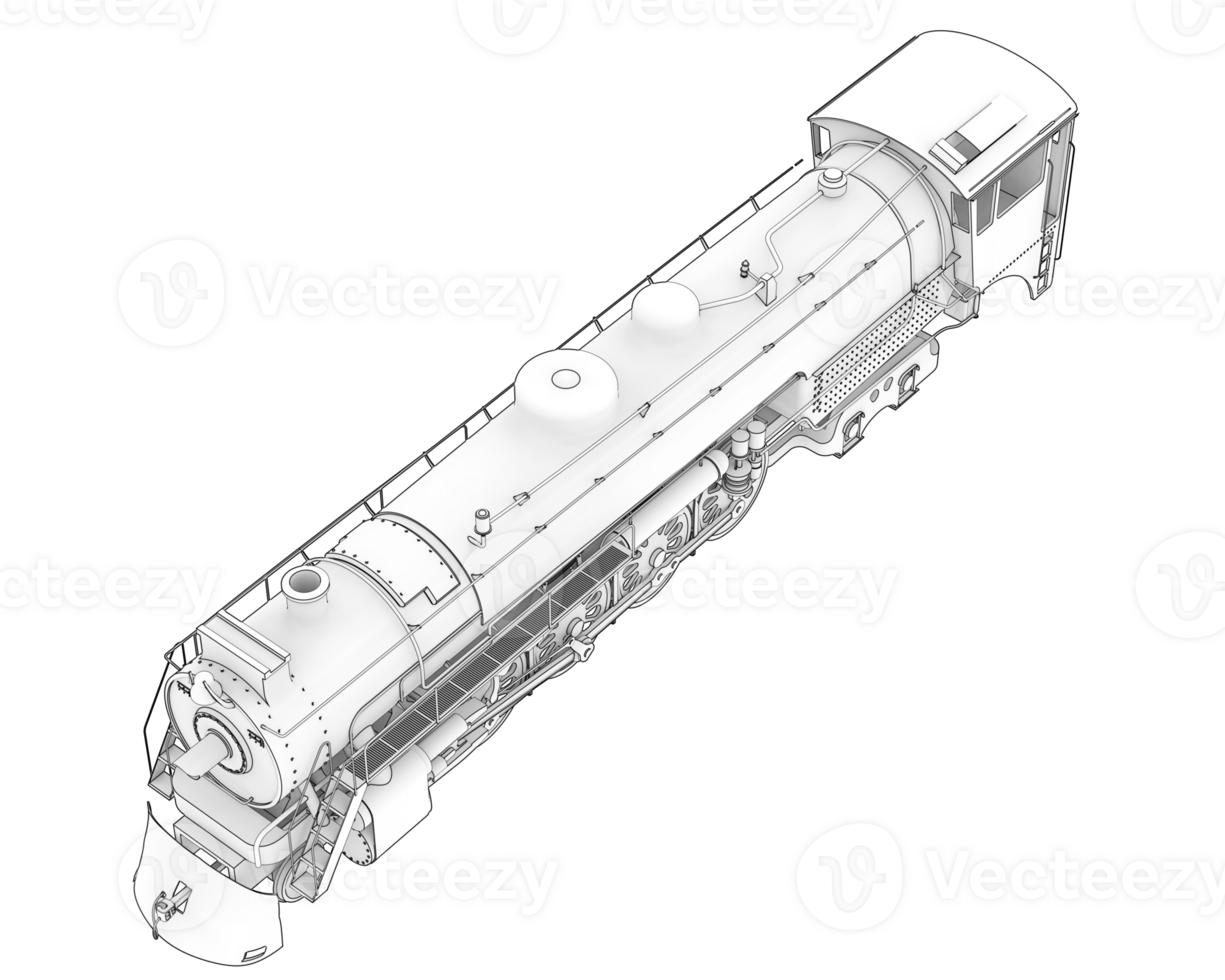Locomotive isolated on background. 3d rendering - illustration png