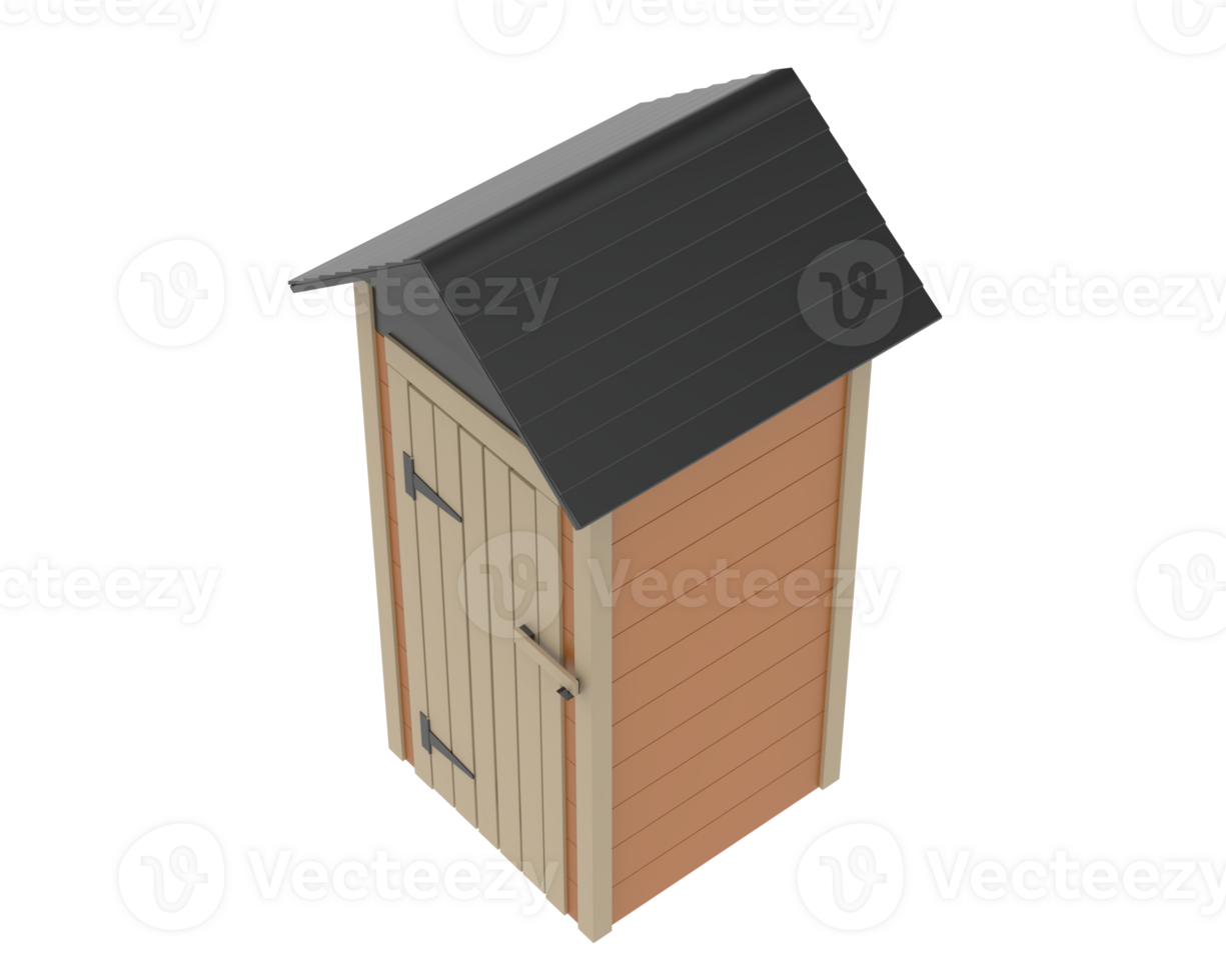 Outhouse isolated on background. 3d rendering - illustration png
