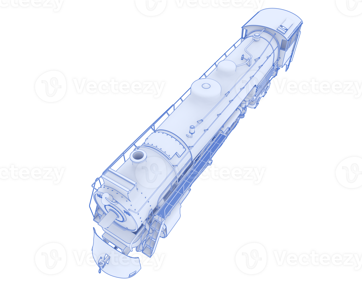 Locomotive isolated on background. 3d rendering - illustration png