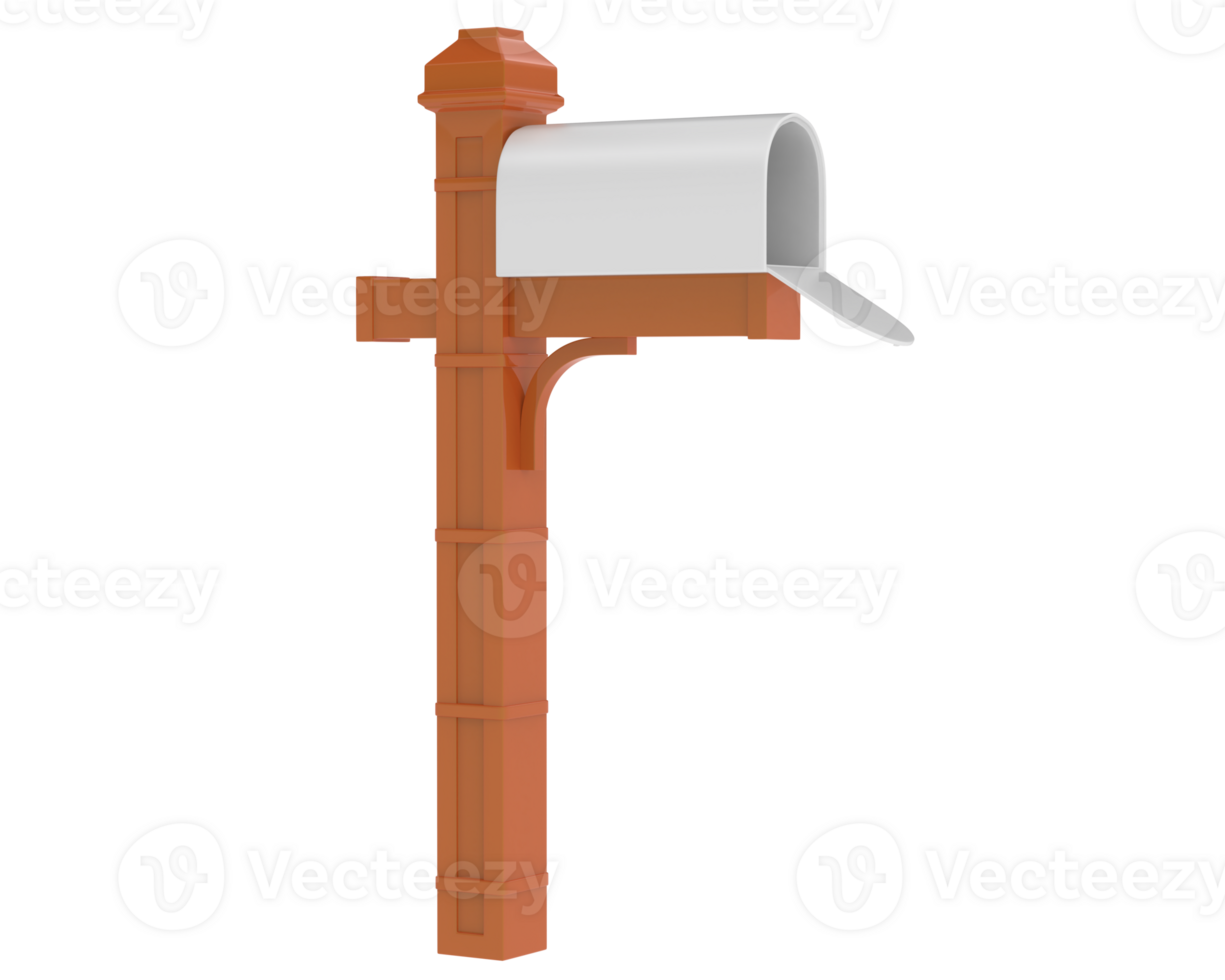 Mailbox isolated on background. 3d rendering - illustration png