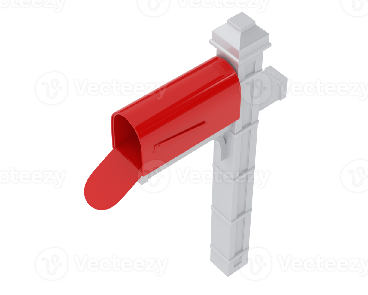 Mailbox isolated on background. 3d rendering - illustration png