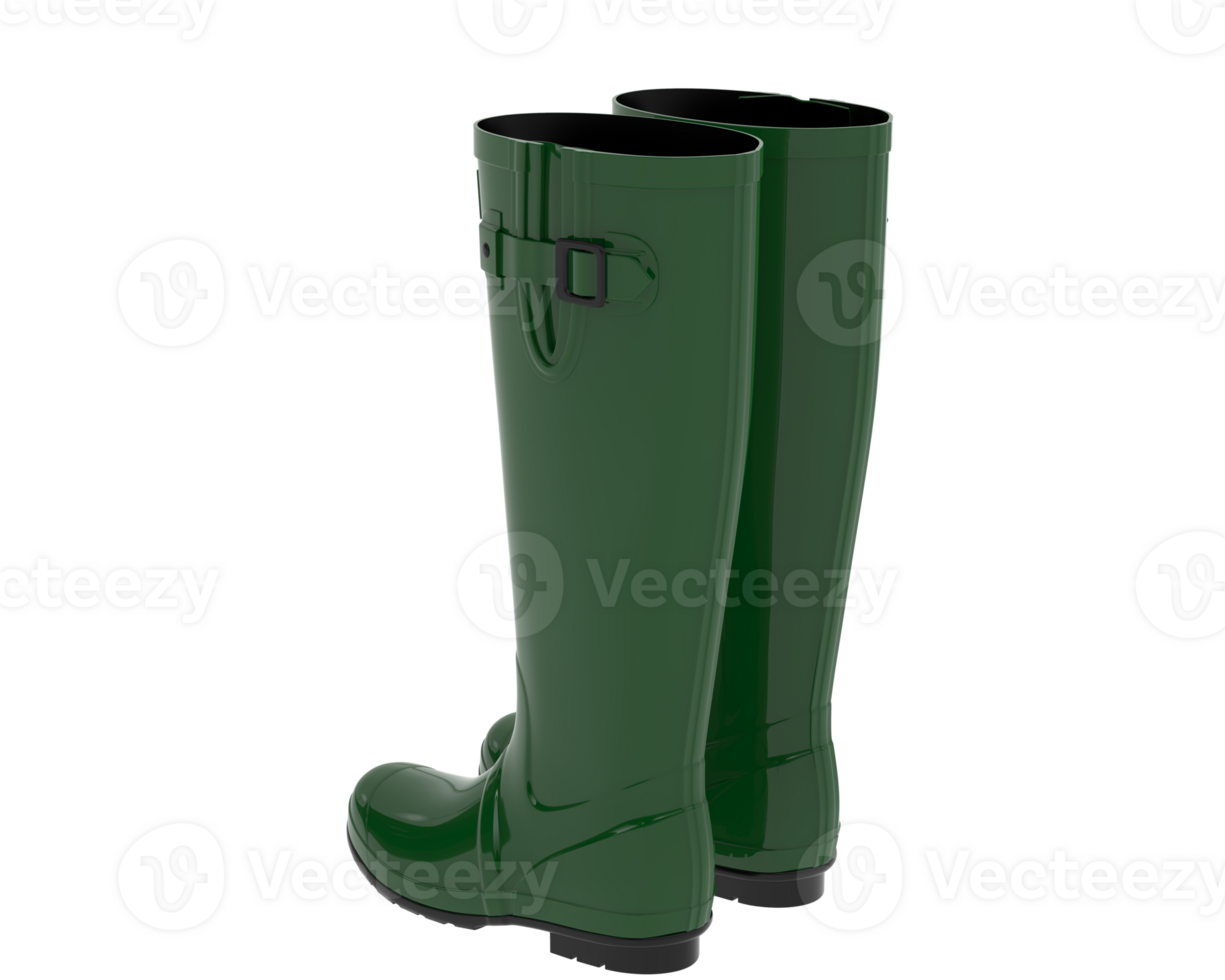 Rubber boots isolated on background. 3d rendering - illustration png
