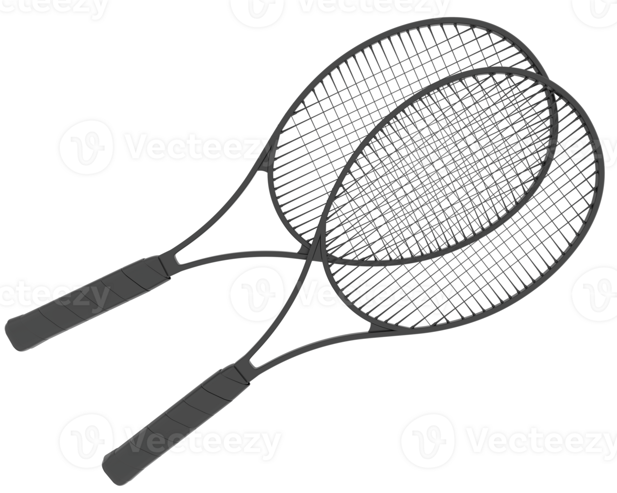 Racket isolated on background. 3d rendering - illustration png