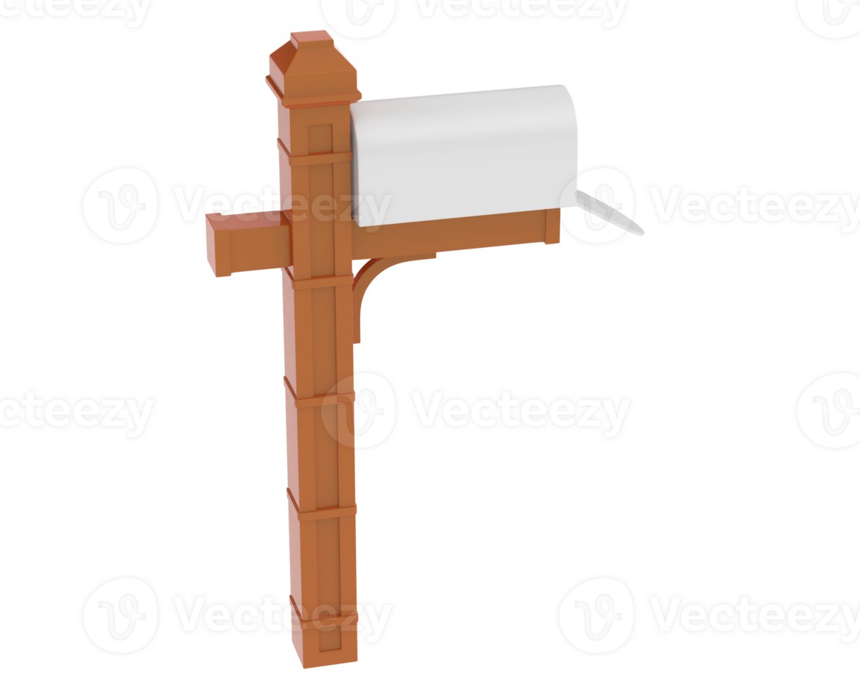 Mailbox isolated on background. 3d rendering - illustration png