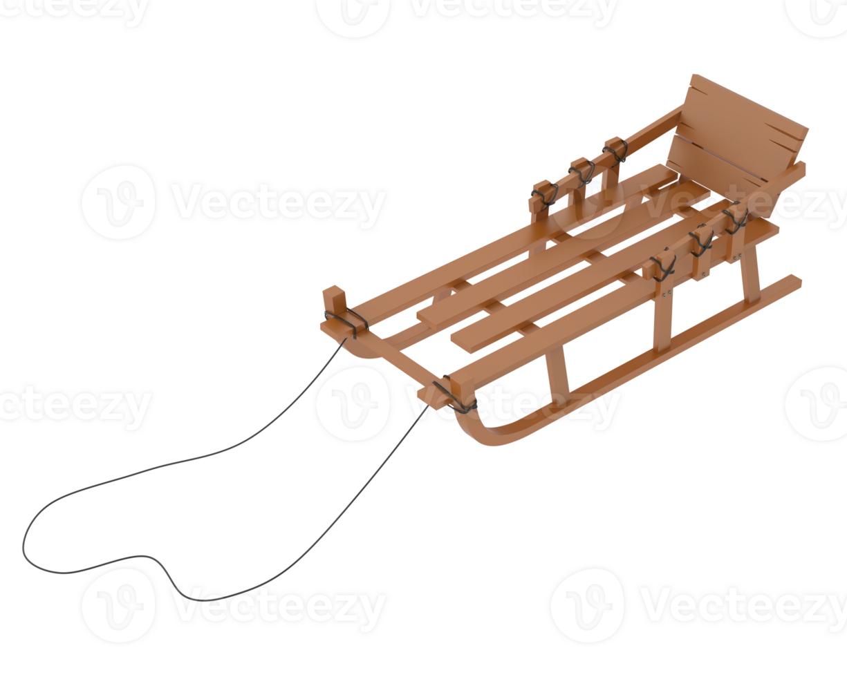 Sledge isolated on background. 3d rendering - illustration png