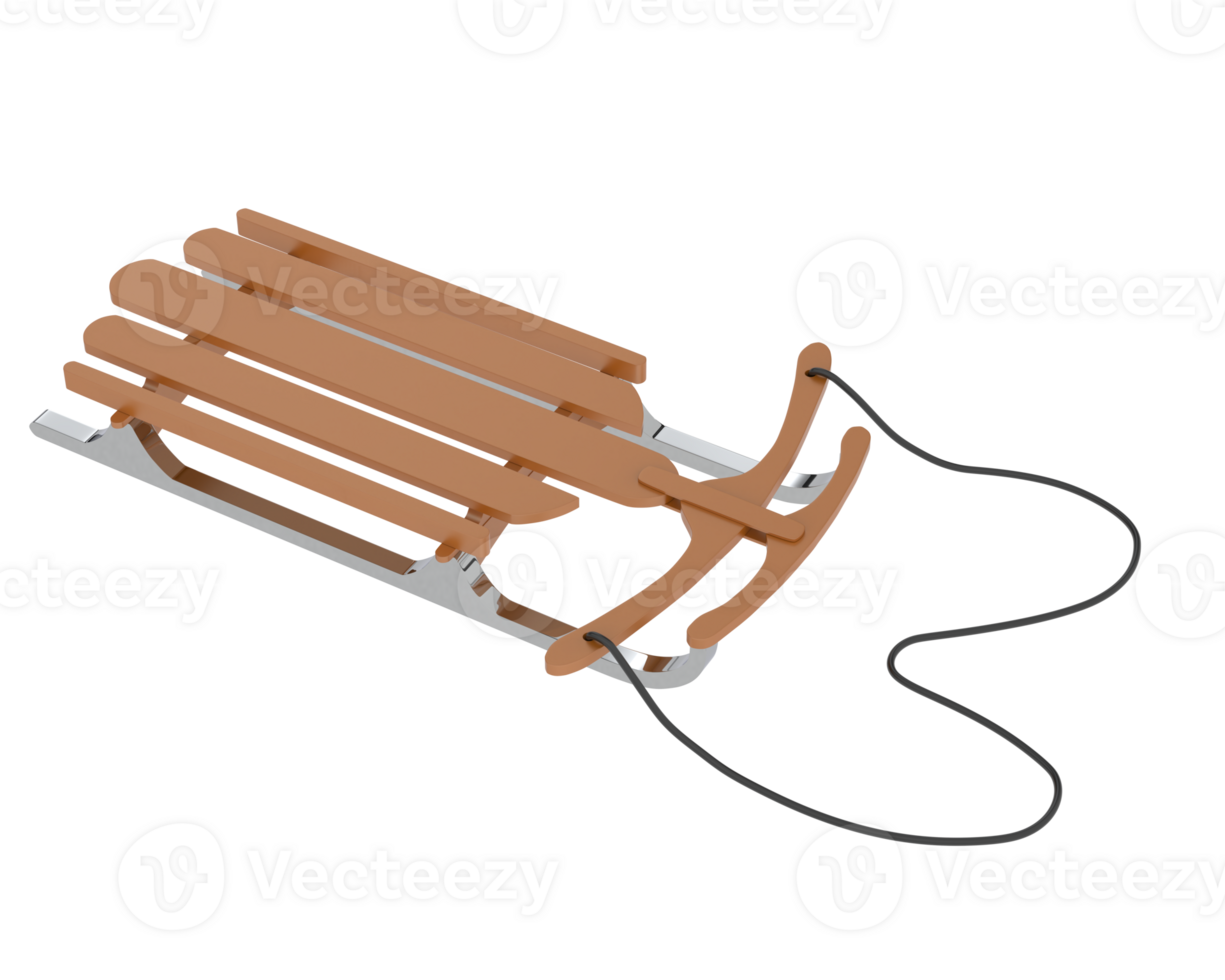 Sledge isolated on background. 3d rendering - illustration png